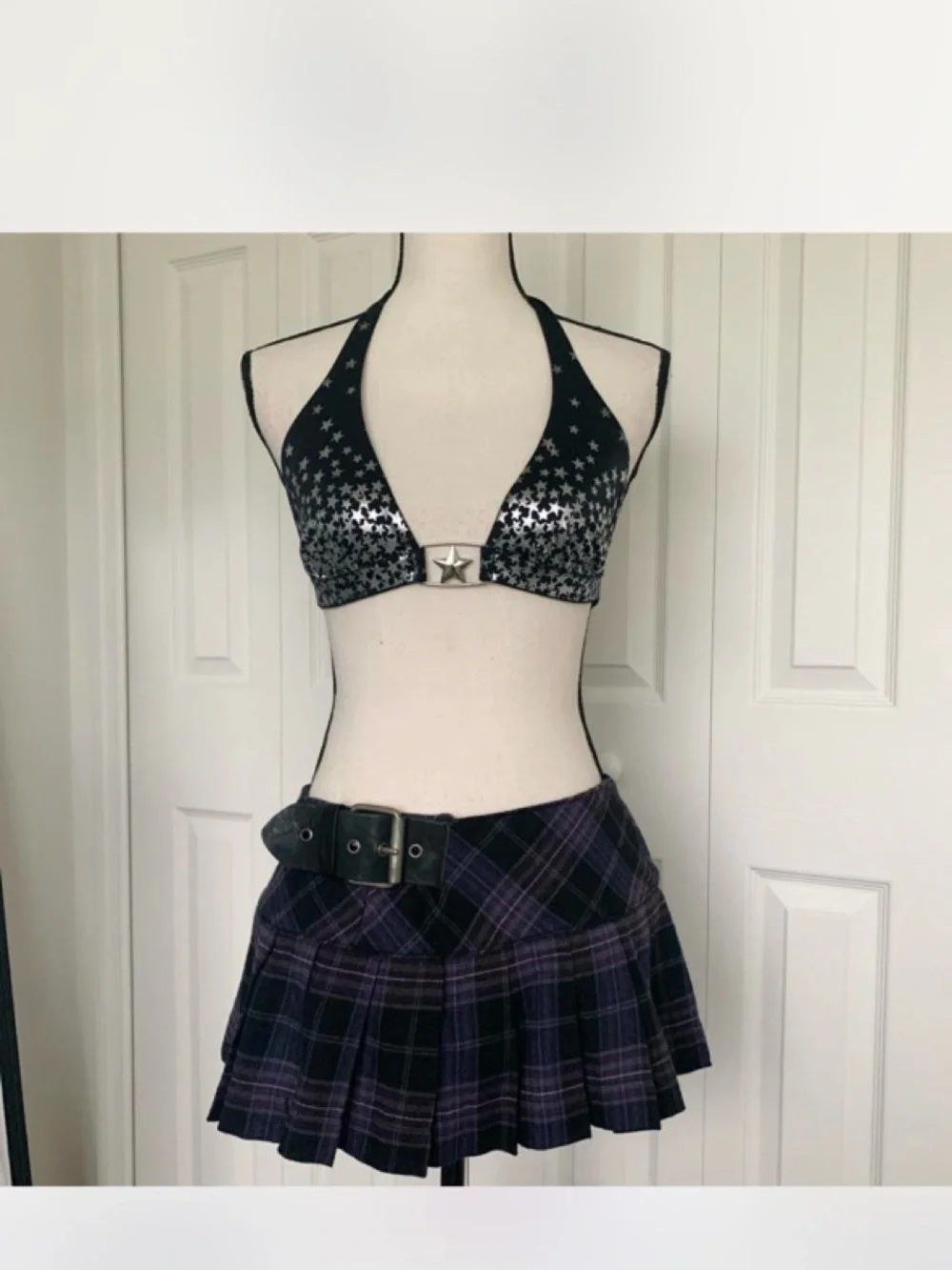 Victoria's Secret Black Bikini Set with Silver Star Accents